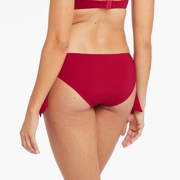 NWT Sea Level Swim Eco Essentials Tie Side Red Bikini Bottom - Picture 3 of 4
